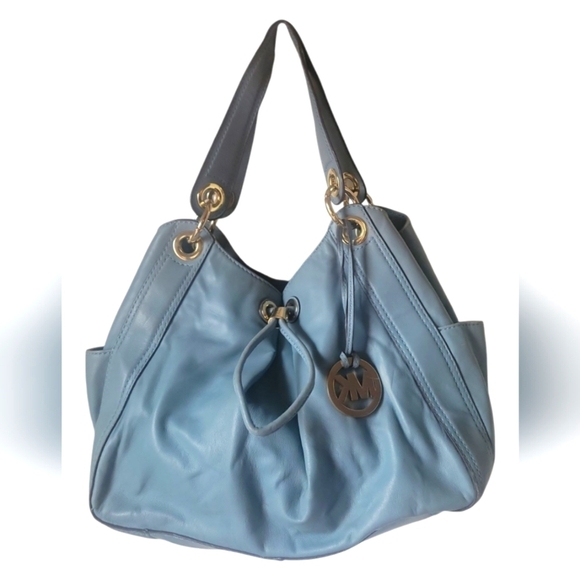 Michael Kors Teal Blue Ludlow Soft Leather Large Women's Bag - Picture 1 of 12